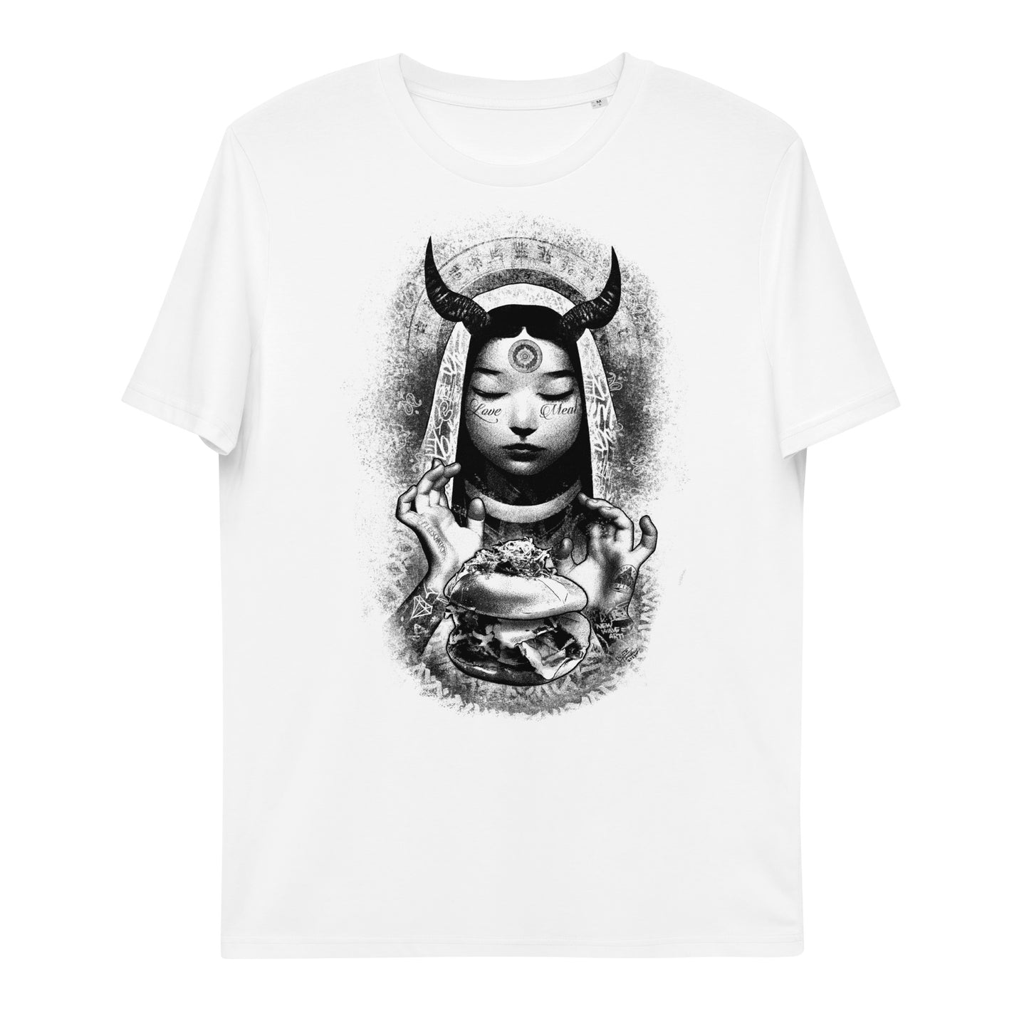 Kurzärmeliges T-Shirt für Herren -Bio-Baumwoll-T-Shirt - Love Meat