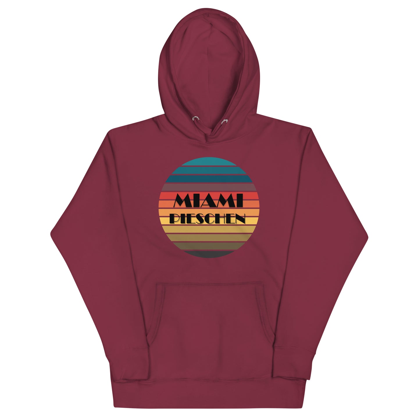 Unisex-Kapuzenpullover - Miami Pieschen Sunset mit Logo