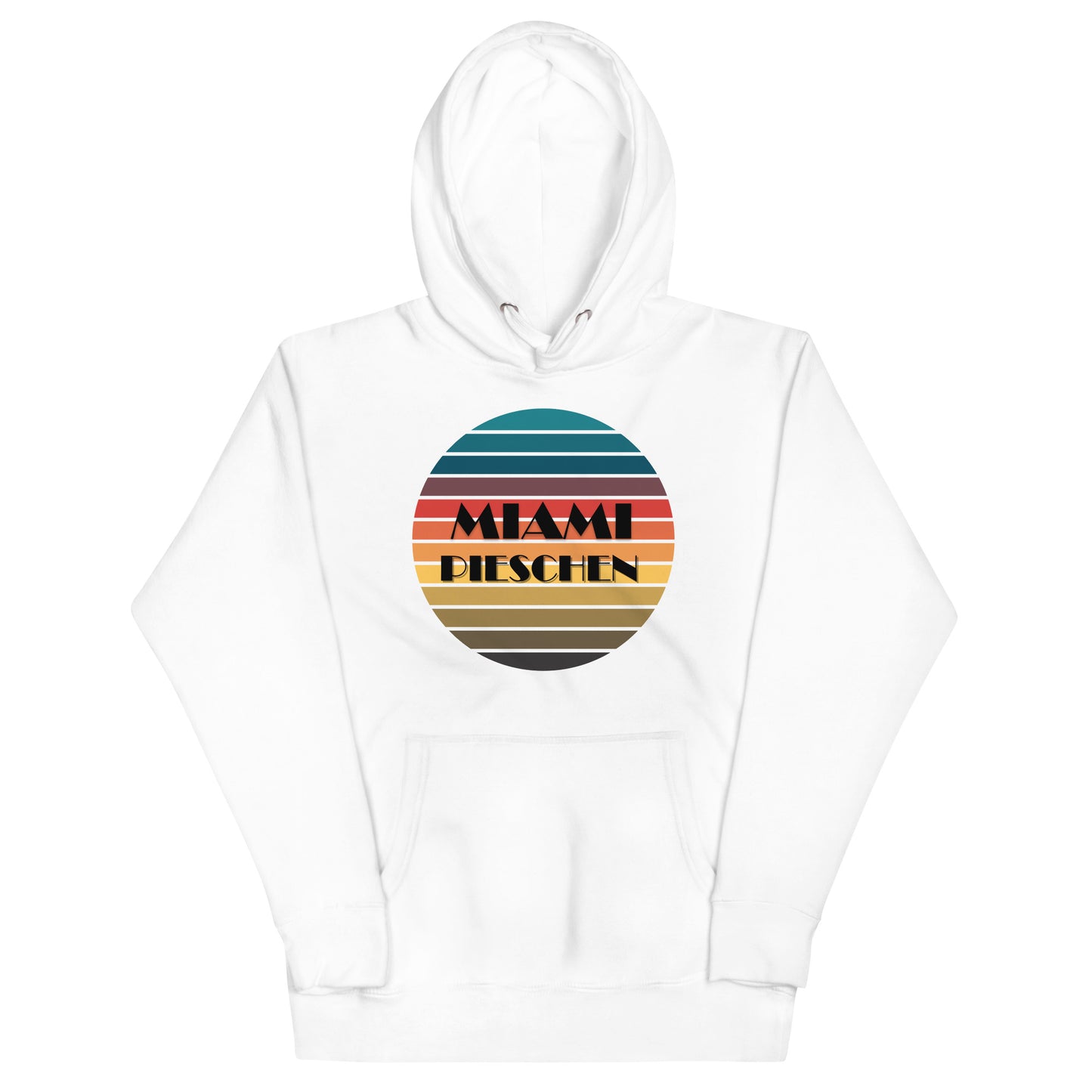 Unisex-Kapuzenpullover - Miami Pieschen Sunset mit Logo