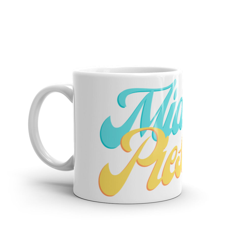 Weiße, glänzende Tasse - Miami Pieschen