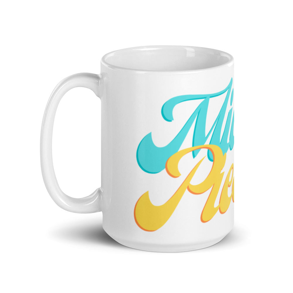 Weiße, glänzende Tasse - Miami Pieschen