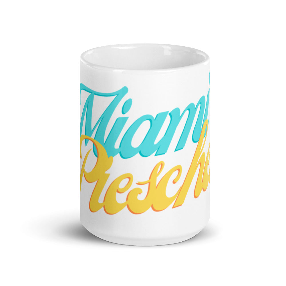 Weiße, glänzende Tasse - Miami Pieschen